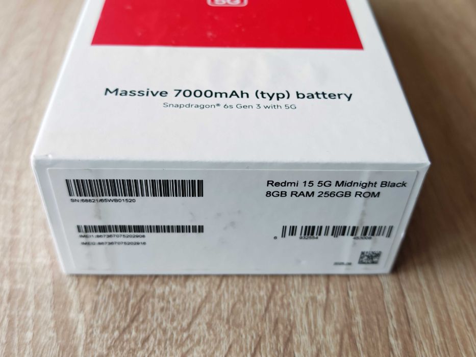 Telefon Redmi 15 5G NOU Sigilat 8GB Ram 256GB Negru Baterie 7000 mAh