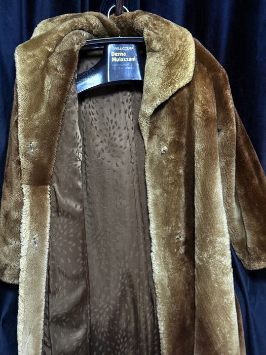 Blană naturală italiană mouton • lungă • S/M • foarte călduroasă