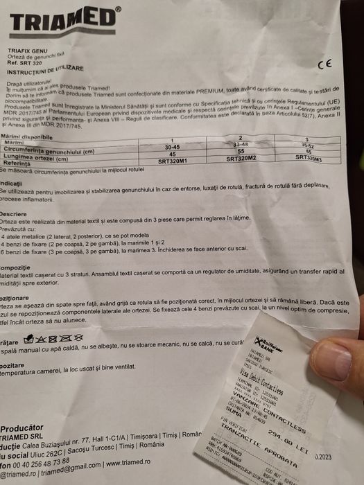 Orteza picior neutilizata