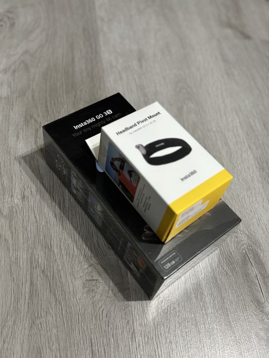Insta 360 go 3s black 128 gb nou  + suport prindere cap original