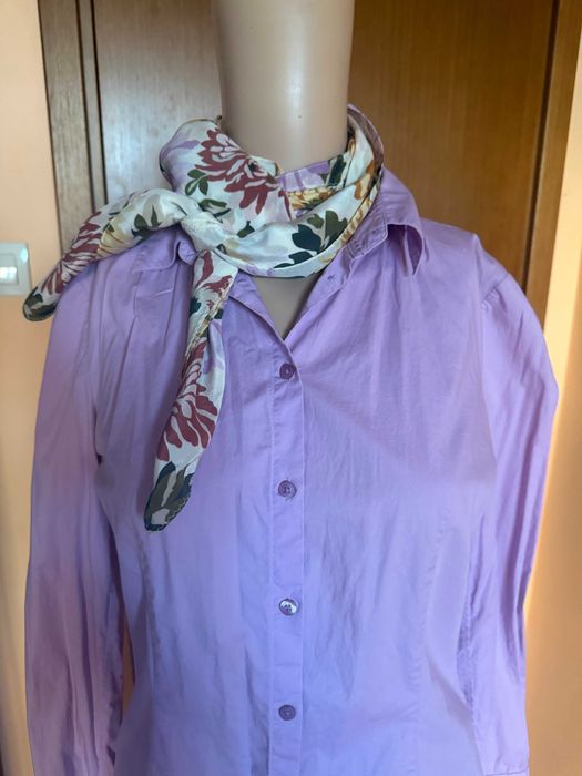 Копринен шал с флорален десен