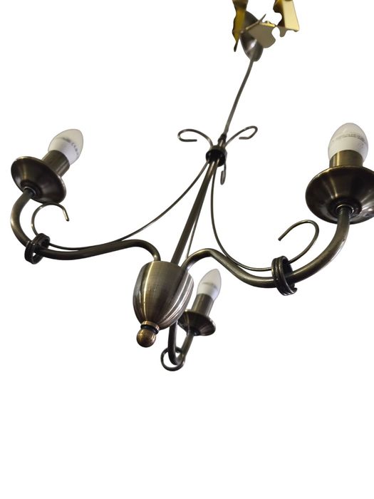 Lustră suspendă cu 3 brațe aurie