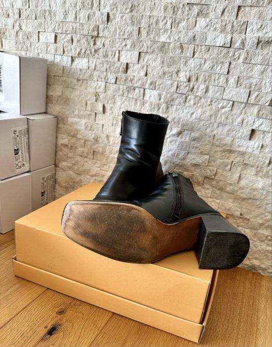 Дамски черни боти MARCO TOZZI – естествена кожа, 39 номер