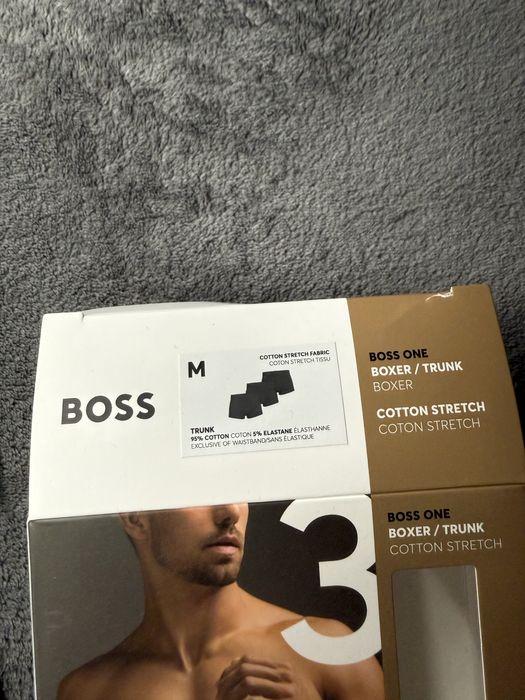 BOSS set 3 boxeri bumbac organic culoare negru marimea M noi