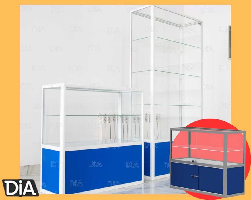 Прилавок витрина из профиля и стекла, торговые витрины для магазина