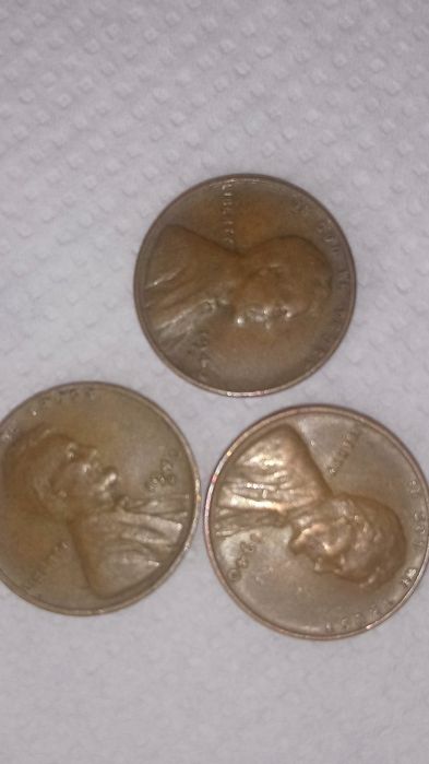 One cent 1940 (D,S,P,) si 1943 D,S,P)