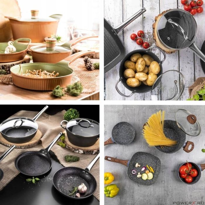 Oala joasa din aluminiu forjat, cu capac, 20cm, 1.3L, invelis