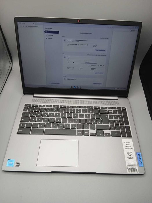 Lenovo IdeaPad 3I Chromebook Argintiu, Intel N4500, 8GB RAM, 128GB eMMC (SSD)