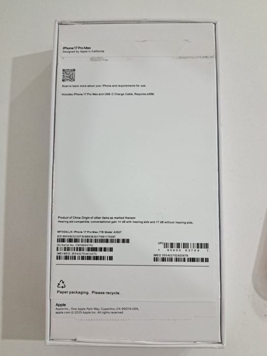 Продам IPHONE 17 Pro Max 1 TB китай