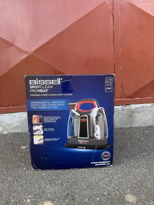 Aspirator de mână, Bissell, Spotclean Proheat compact, cu tehnologie Heatwave, 330 W, pentru tapiterie și covoare Rosu / Negru