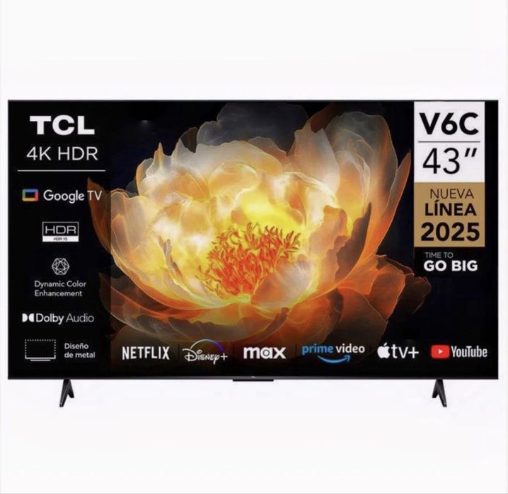 Telvizr 43 V6C Ultra HD Google Tv . Для дома.