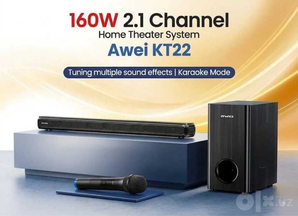 Awei KT22 Караоке Саундбар 160W 2.1 с микрофоном, сабвуфер