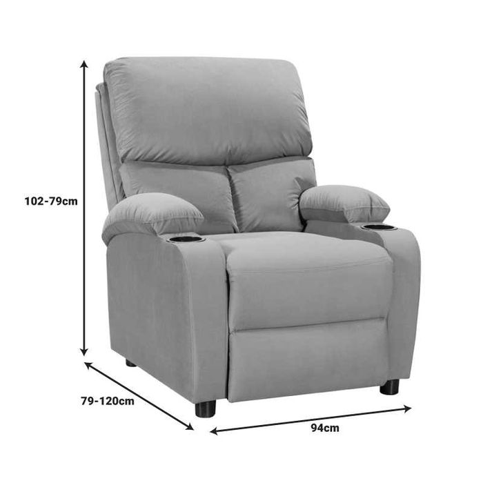 Фотьойл, JULIA, Капучино, Черен, Кафяв,Сив,Розов,Текстил, 93х90х100см.