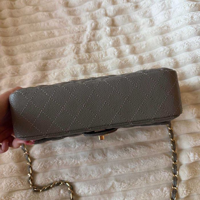 Geantă Chanel din Piele Gri, Poseta Chanel din Piele Caviar