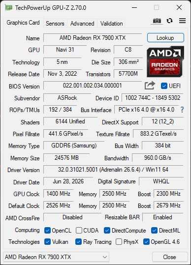 Видео карта ASRock RX 7900 XTX Taichi White 24GB