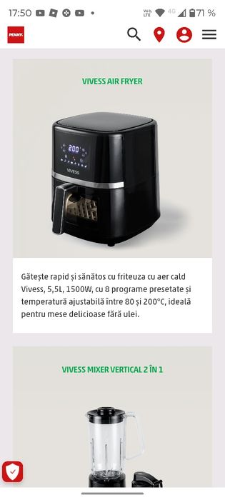 Airfryer vivess, aproape nou. Preț 200 lei.