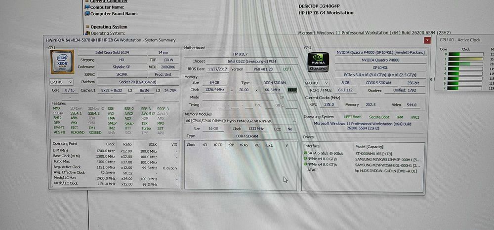 HP Z8 G4 - Xeon Gold 6134|64GB RAM|Quadro P4000|2хNVMe|3TB HDD|10GbE