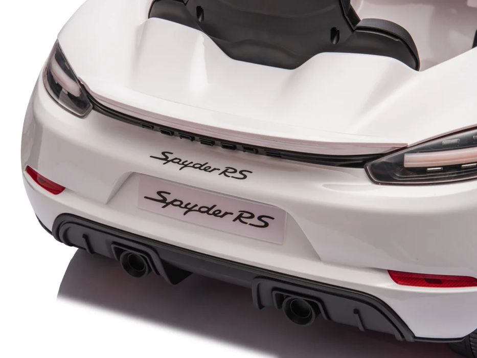 Porsche spyder rs 12v – детска акумулаторна кола, бяла, eva гуми