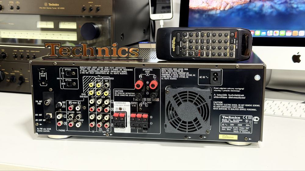 Technics SA-DX930 – Amplificator/Receiver AV Stereo 5.1 | Class H+ | 2x100W | Dolby Digital | DTS | RDS | Digital Optical | Phono | Telecomanda