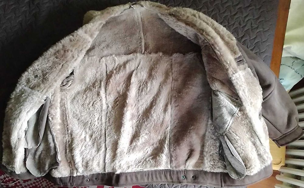 Geaca blana naturala/velur de barbati 54 maro