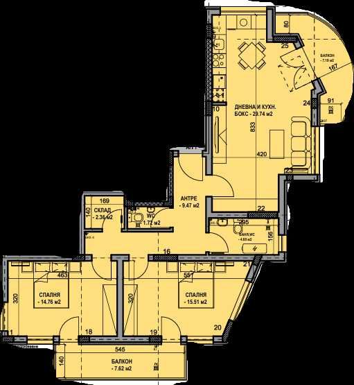 Продава се Тристаен апартамент в София, Люлин - център - 133 кв.м за 1796 €/кв.м - Снимка #11