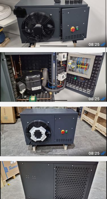 Agregat silentios carcasat echipat vitrina frigorifica camera frig refrigerare cu presostat dual si inalte filtru vizor contactor robineti instalatie