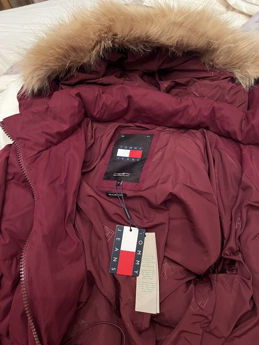 Tommy Hilfiger Jeans geaca puf natural midi M L