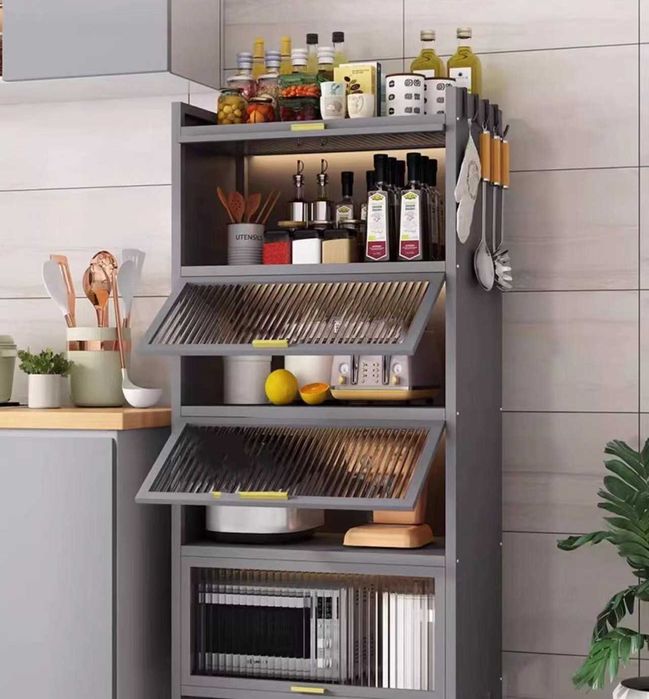 ошхона шкафлари шаффоф эшиклар билан / ошхона жавонлари эшиклари билан