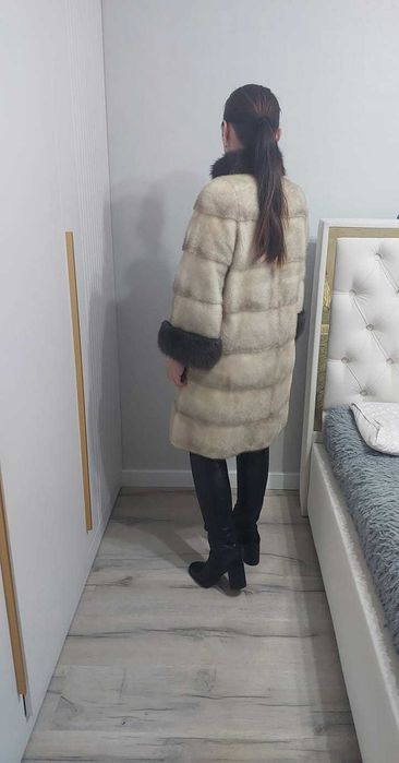 Теплая норковая шуба