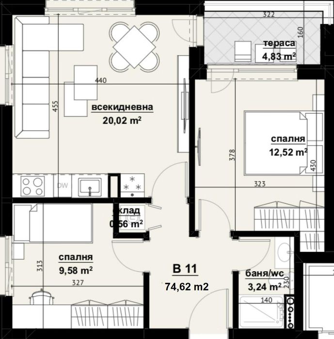 Продава се Тристаен апартамент в Бургас, Изгрев - 74 кв.м за 1284 €/кв.м - Снимка #6