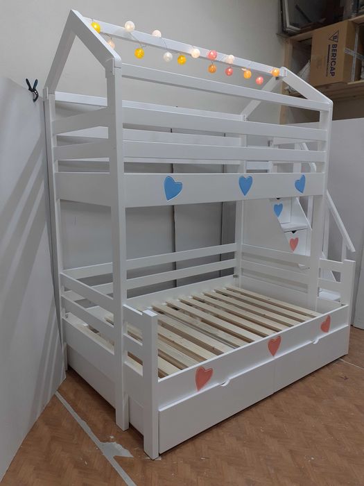 TRANSPORT GRATUIT.Pat etajat-supraetajat din lemn masiv.Cod 3524