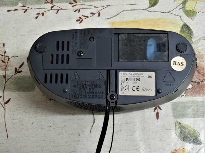 Radio cu ceas afisaj mare de 7cm Philips AJ3380 dual alarm (Germania)