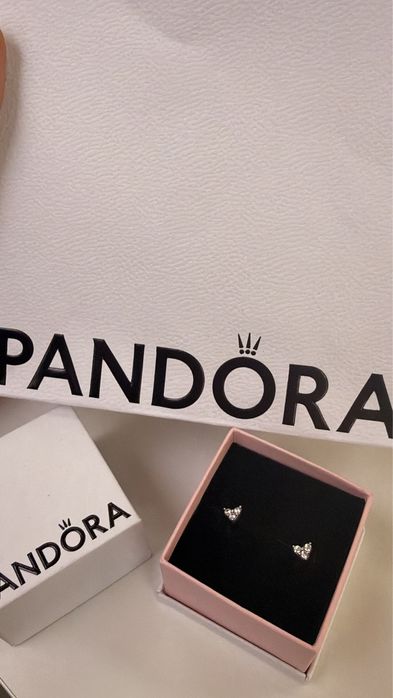 сережки Pandora в виде сердца
