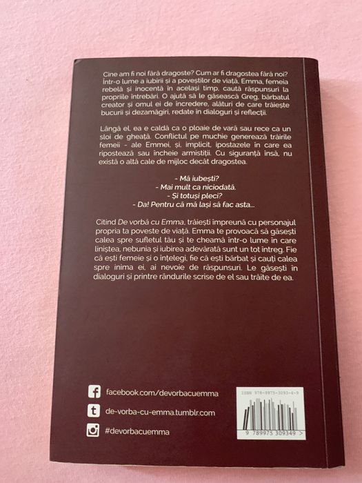Carte De vorba cu Ema, cu autograful autorului