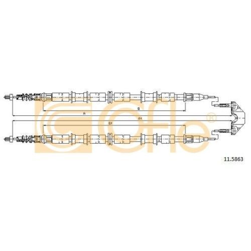 Cablu frana mana Chevrolet Corsa; Opel Astra G (F48, F08) Cofle 115863, parte montare : spate