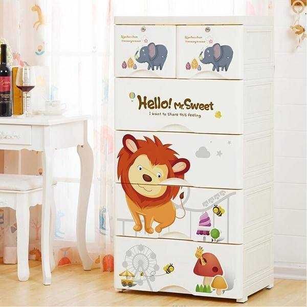 Пластиковый детский комод на 4, 5 этажей