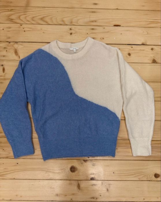 Pulover, Opus, marimea 36, alb cu albastru.