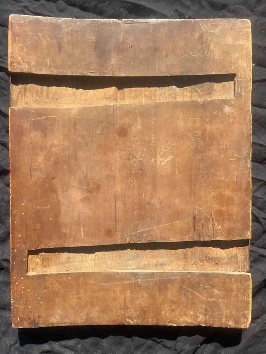 icoana ruseasca lemn veche Isus Pantocrator sec 19 41x33 cm