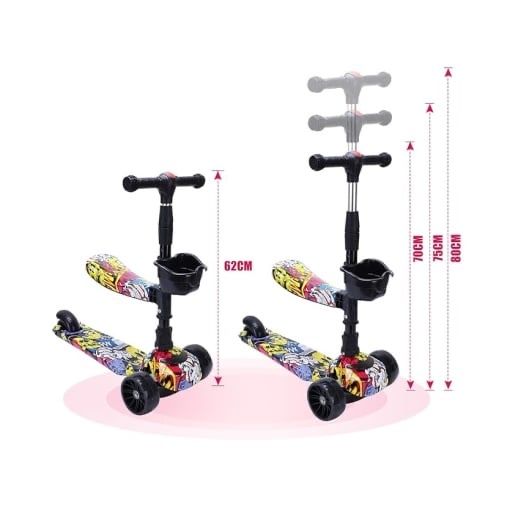 Trotinetă pliabilă 2 în 1 pentru copii