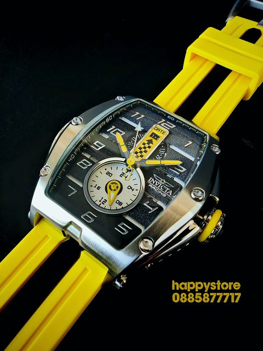 INVICTA Racing Monza Yellow steel 57mm, Инвикта нов ръчен часовник