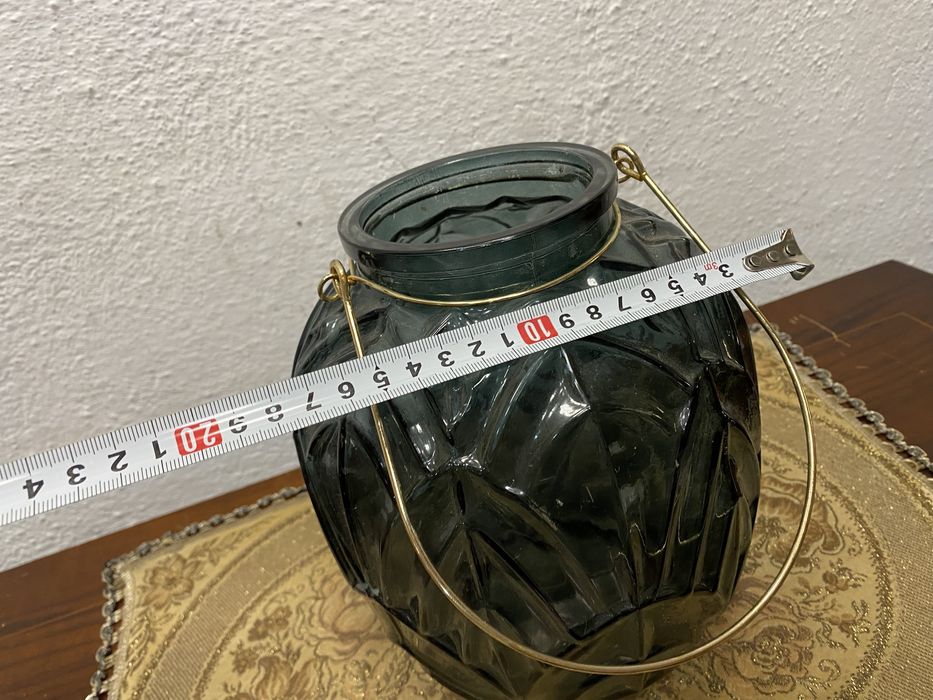 Италианска ваза от разтопено цветно стъкло