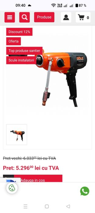 Carota Golz FB 20 P  diametru carotare 160 mm +carote.