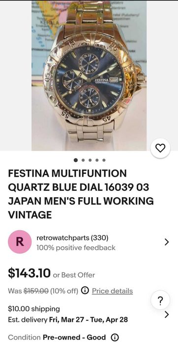 Ceas barbatesc Festina - model F16059/2 - Quartz multifunctional - nou