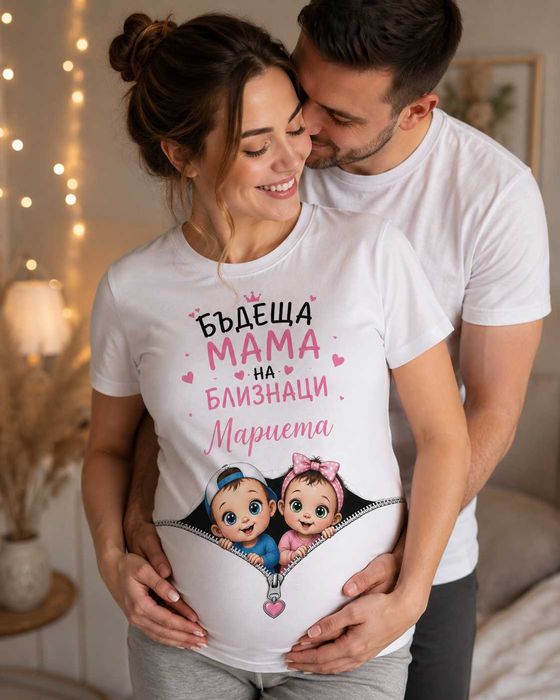 Тениска за бременни дами/ Персонализирана тениска за бъдеща мама