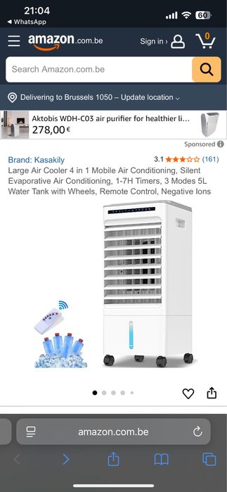 Ventilator Racitor de aer portabil Kasakily