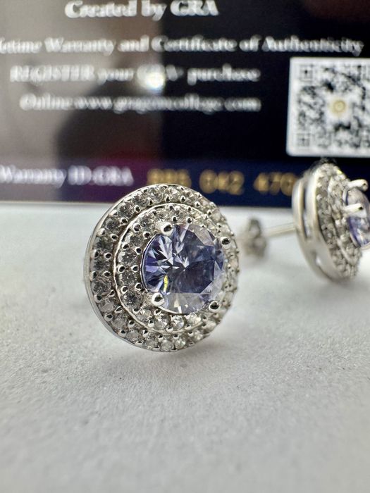 Сребърни обеци с мойсанит (Диамант) 0.5 карата