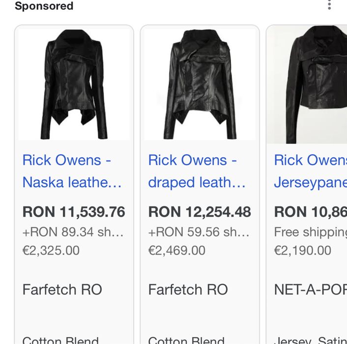 Jacheta Rick Owens colectia STAG FW08, noua