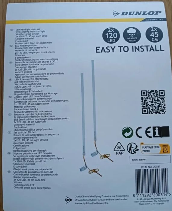 Dunlop LED ленти мигачи, фар