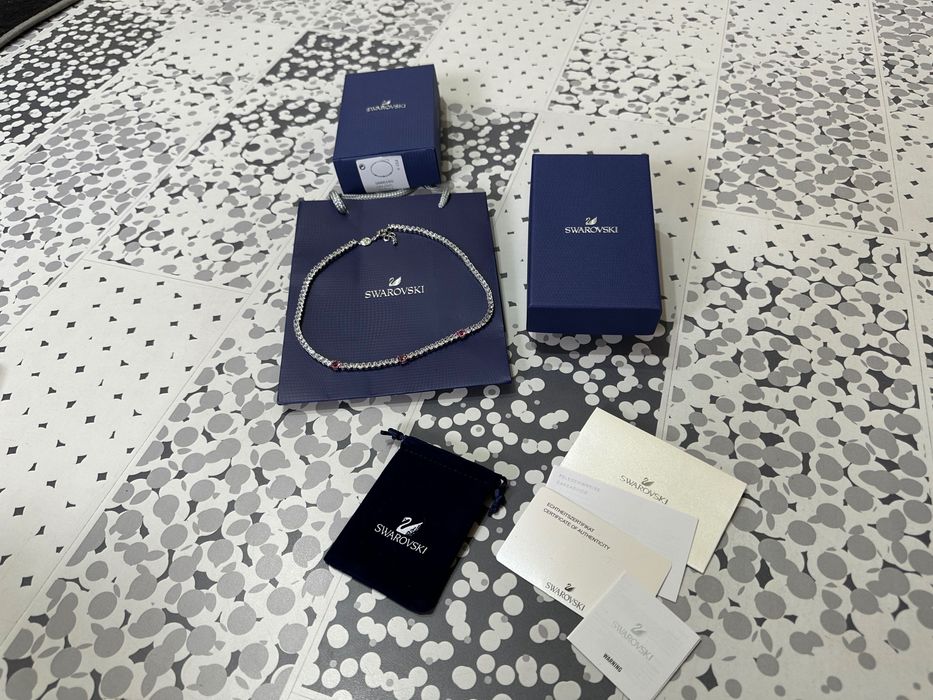 Colier Swarovski matrix tennis pietre roz model nou