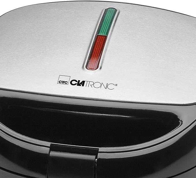Clatronic ST/WA 3670 Гофретник със сменяеми котлони Черен, Неръждаема стомана